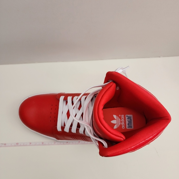 Adidas Bold Red High-Tops with White Accents - Picture 9 of 10